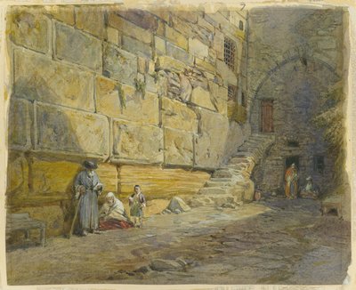 Dintel de la puerta de Barclay, cerca del Muro de los Lamentos, Jerusalén, 1870 de William Crimea Simpson